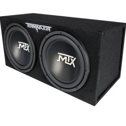 MTX 12 Inch 1200 Watt Car Audio Dual Loaded Subwoofer Box Enclosure (2 Pack)