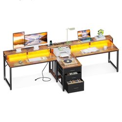Rustic Brown 94 Inch 2 Person Desk