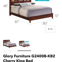King Bed Solid Wood Frame 