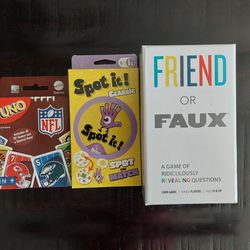 Bundle of Card Games - Uno, Spot It, Friend or Faux
