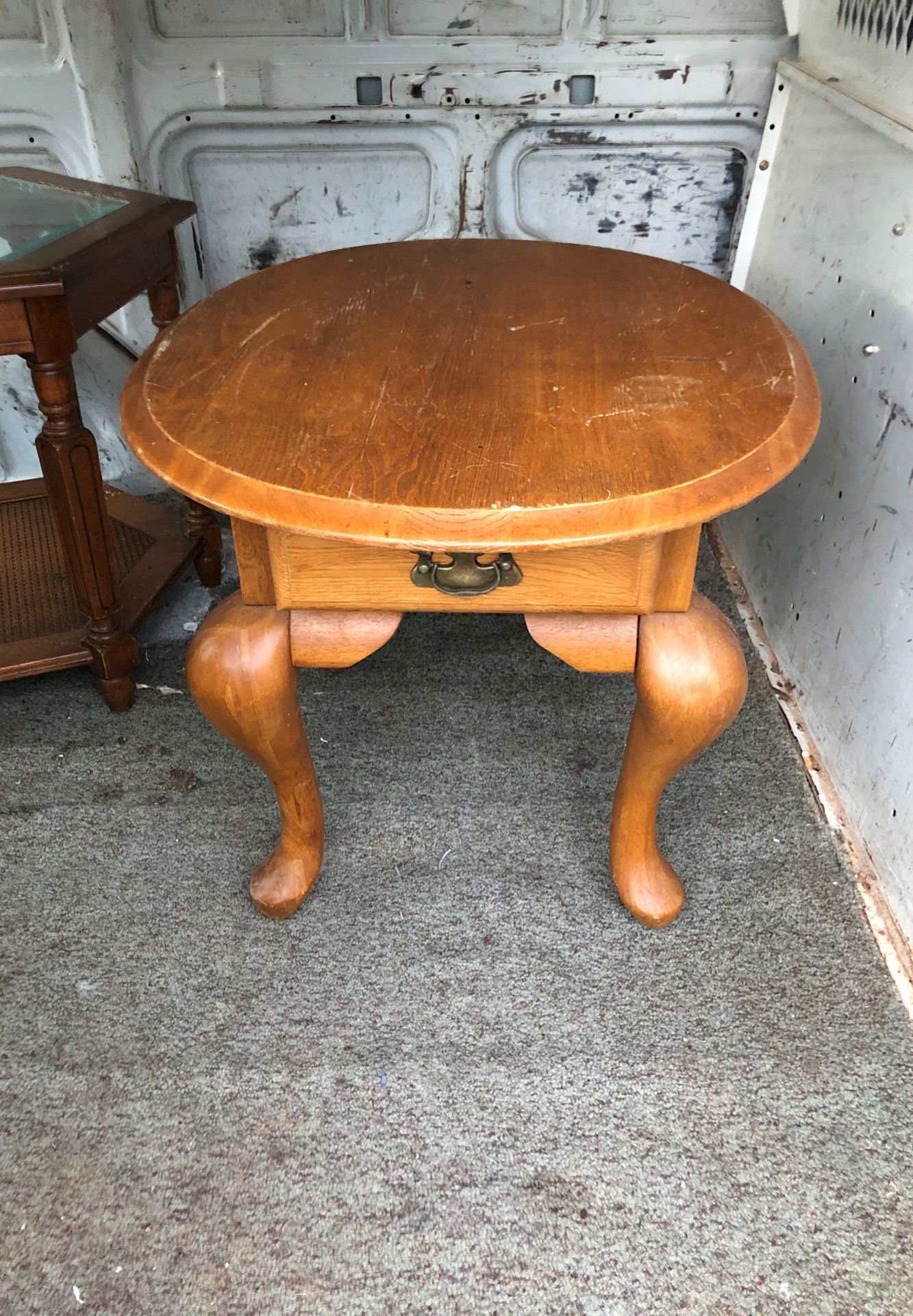 Round table with drawer