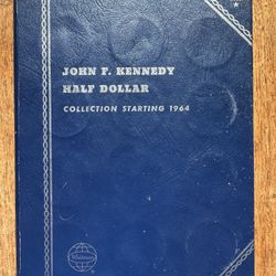 💚 1964-85 P and D Kennedy Half Dollars COMPLETE SET of 36 coins including 40% silver coins in a Whitman folder from an inherited coin collection.  