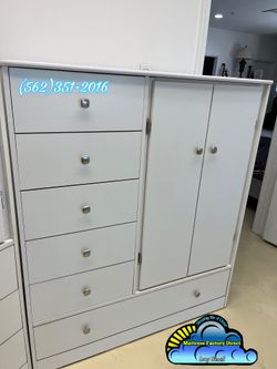 White Pacoima Closet Wardrobe Dresser New Cajonera Comoda Nueva 