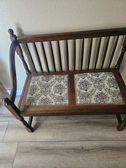 1950s  vintage mid century wood bench