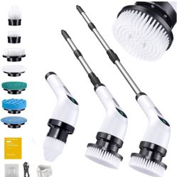 lectric Spin Scrubber for Cleaning - Shower Scrubber with Long Handle and 7 Replaceable Heads - 2 Speed Cordless Shower Brush for Cleaning with Long B