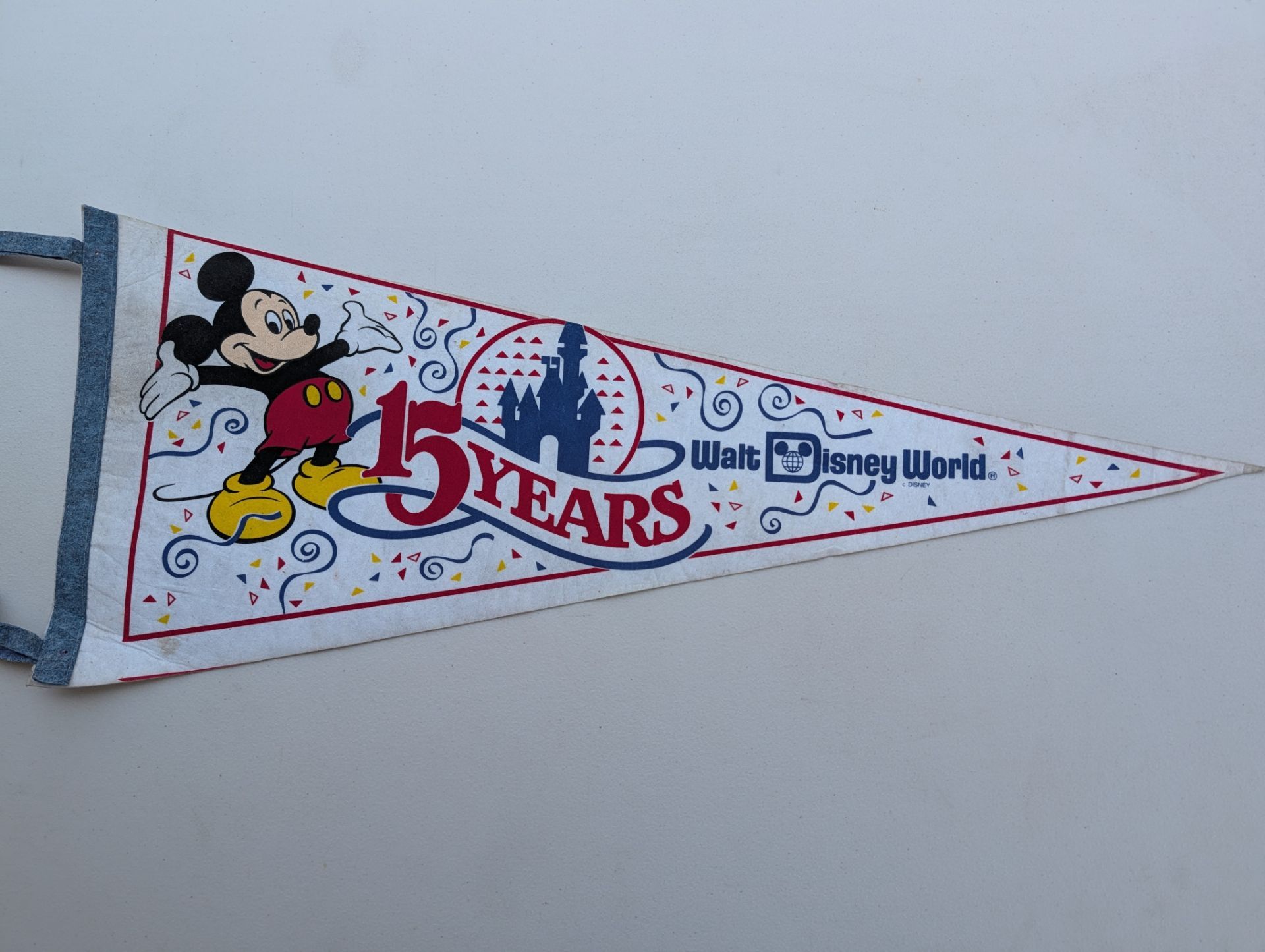 Disney Walt Disney World 15th Anniversary Felt Flag