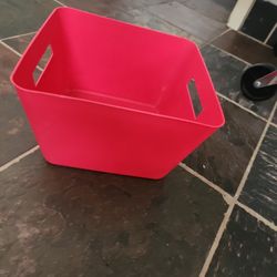 Red Plastic Rectangle Bin 