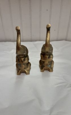 Pair Of Brass Elephants- Located in Shelton