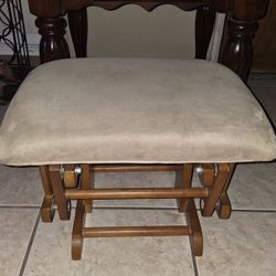 Tan Faux Suede Gliding Foot Stool