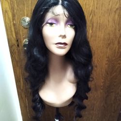 Human Hair Blend Lace Front Wig 