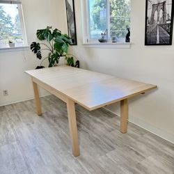 IKEA Bjursta Light Wood Extendable Dining Table