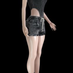 Mineral Wash Sleeveless Bodysuit & Cargo Pant Set