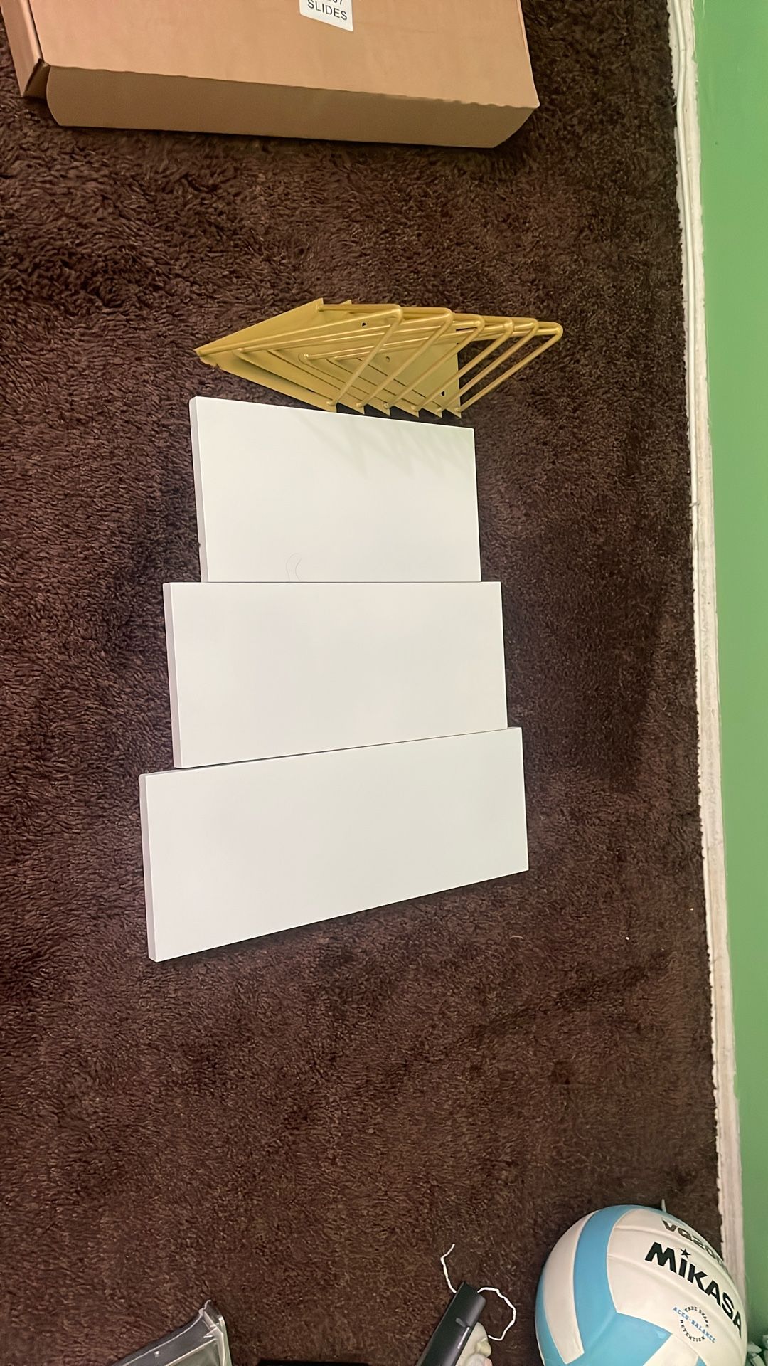 3 White Wooden Floating Shelves