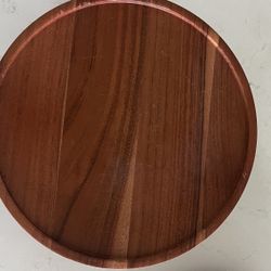 Acacia Wood Cake Plate- Footed. Hand Made In India 