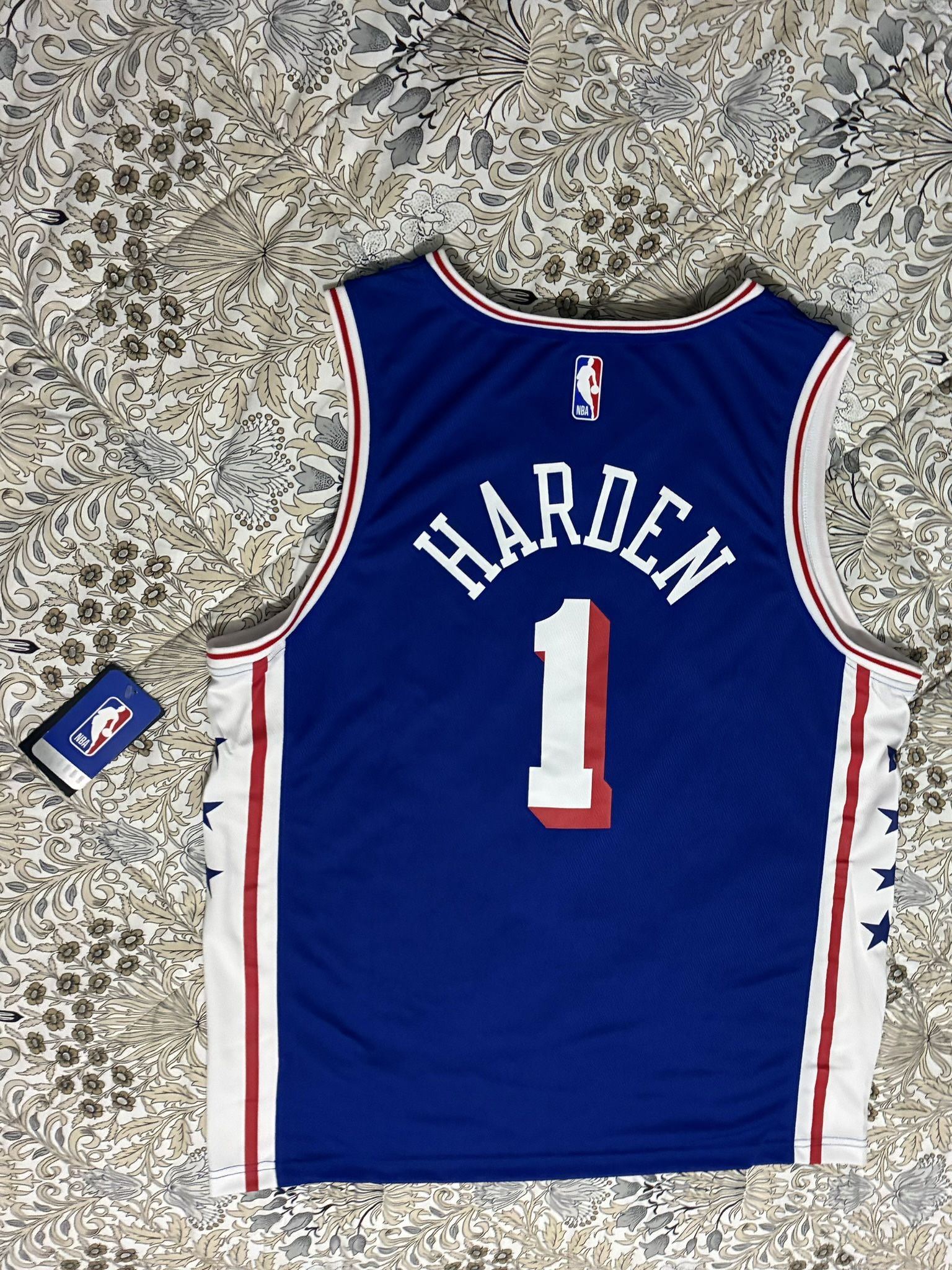 James Harden #1 Philadelphia 76ers, Fanatics Fastbreak Jersey Blue NWT, Size L