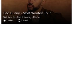 Bad Bunny Floor Ticket April 13 Barclays Brooklyn NY