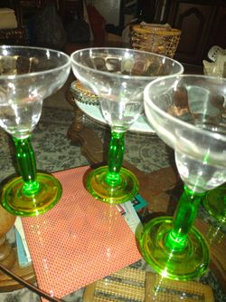 4 Margarita Glasses Plastic