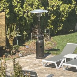 Patio Outdoor Propane Gas Heater, Hammered Bronze
