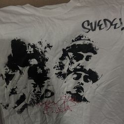 Moneysign suede shirt