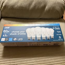 Feit Electric A19 LED Light Bulbs (6-Pack) – Choose Your Shade of White – Dimmable, 800 Lumens