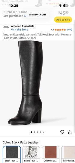 Women’s Black Leather Heel Boot