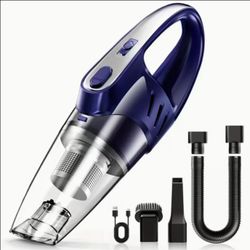 Car Vacuum Cleaner - 6000PA Strong Suction, Pink, USB Rechargeable