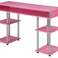 Pink No Tools Student Storage And Selves Desk 