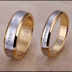 Wedding Ring New Gold Love Heart 18k