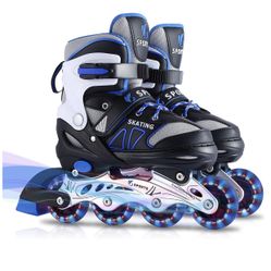 Inline Skates for Kids Girls Boys Beginners, 4 Size Adjustable Size with Light Up Wheels for Children.
