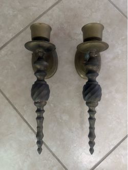 2- brass sconce candle holders
