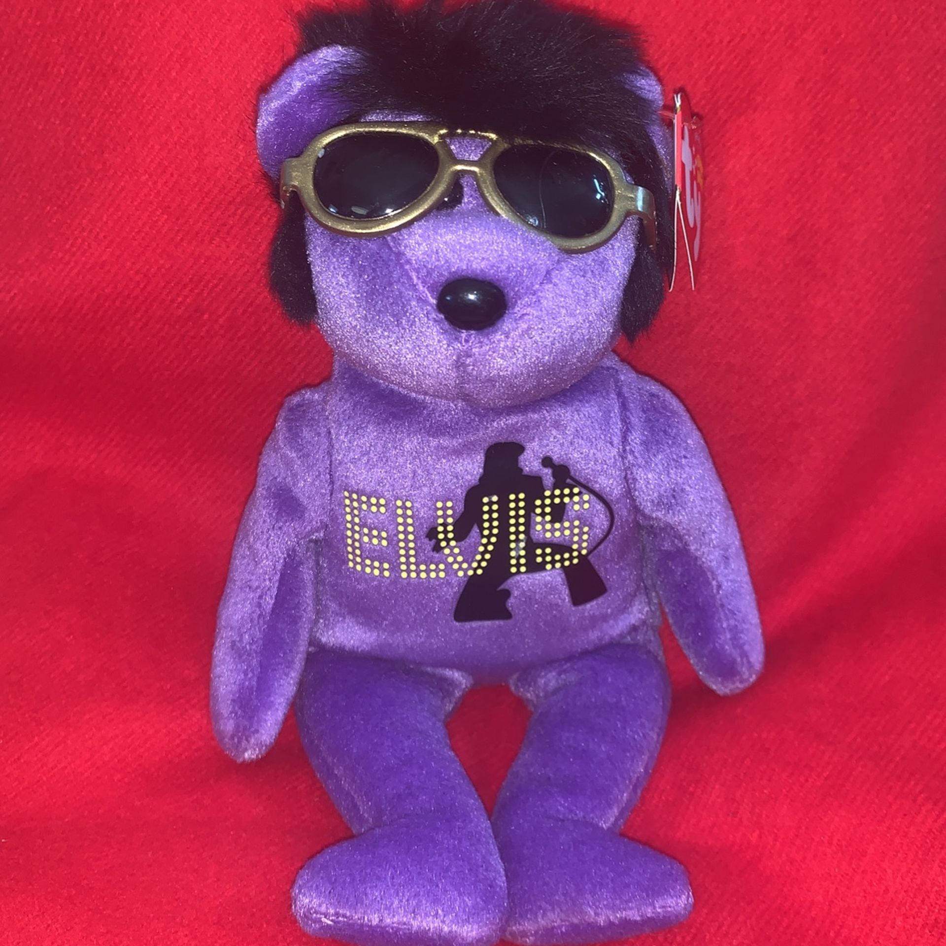 Ty ELVIS PURPLE “ Your Teddy Bear, Beanie Baby Collection With Tag