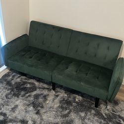Green foldable couch 36 inches tall 5ft long