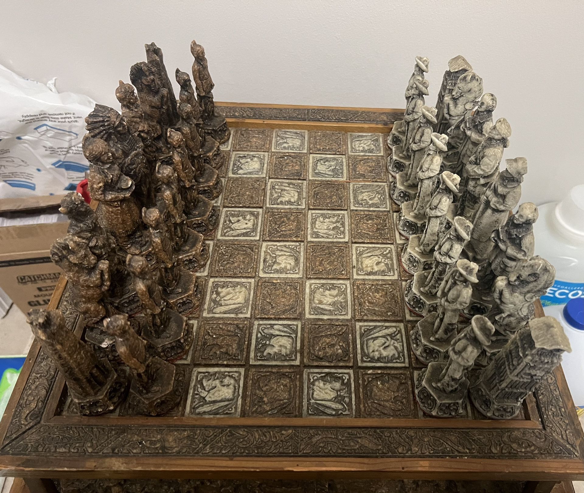 Vintage Chess Set, Cowboy V Indian