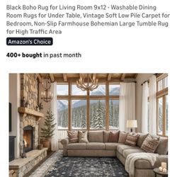 9’ x 12’ Washable Rug With 1/8” Pad