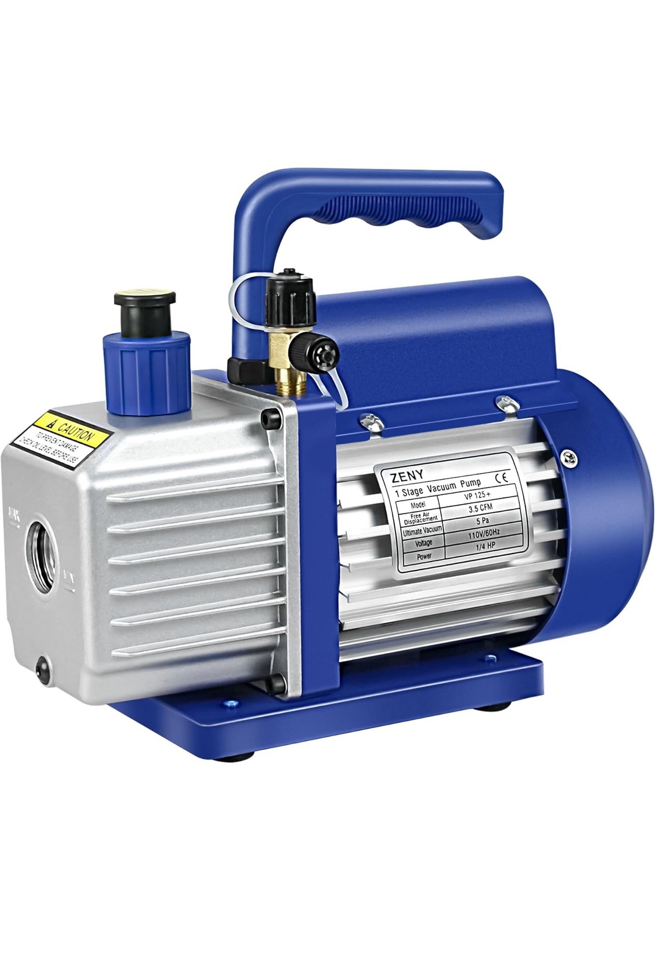 ZENY 3.5CFM Single-Stage 5 Pa Rotary Vane Economy Vacuum Pump 3 CFM 1/4HP Air Conditioner Refrigerant HVAC Air Tool