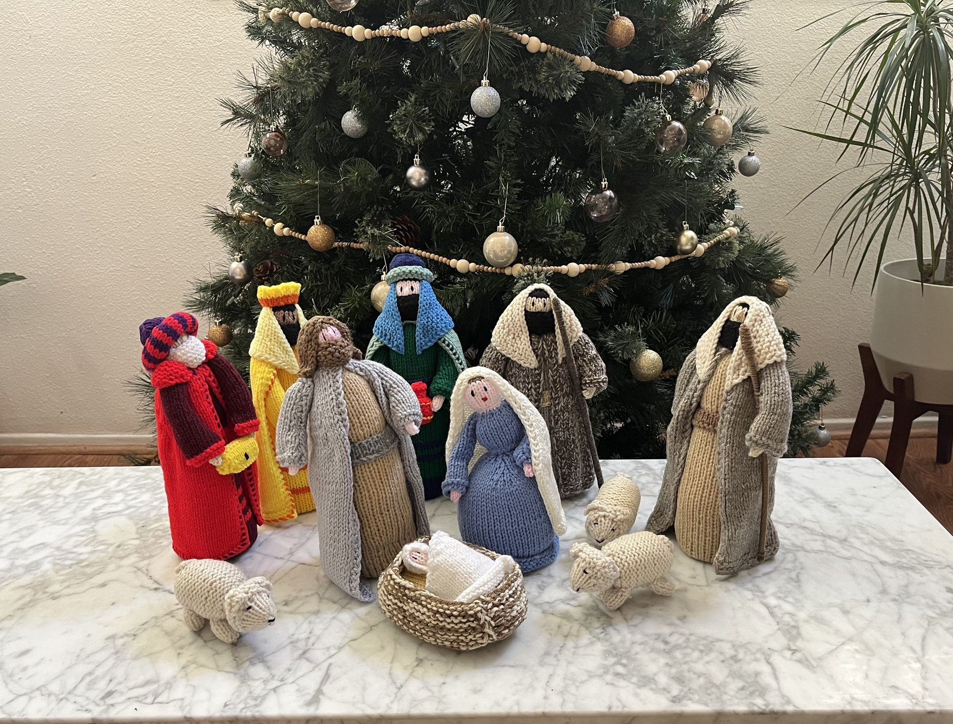 Crochet / Knitted Boho Nativity Set, Christmas Decor