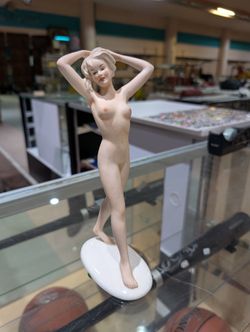 Vintage Volkstedt Germany Porcelain Nude Lady Figurine Art Deco Statue Classic