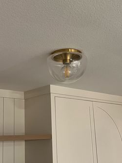 Brass Globe Flush Mount Ceiling Light