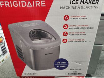 Frigidaire 26 lb bullet ice maker. Stainless steel.