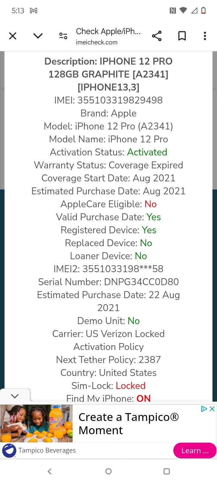 iPhone 12 Pro Max Icloud Locked With A Crack In Back
