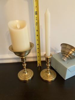 PartyLite Satin Gold Peg Candle Converter- 3 Available