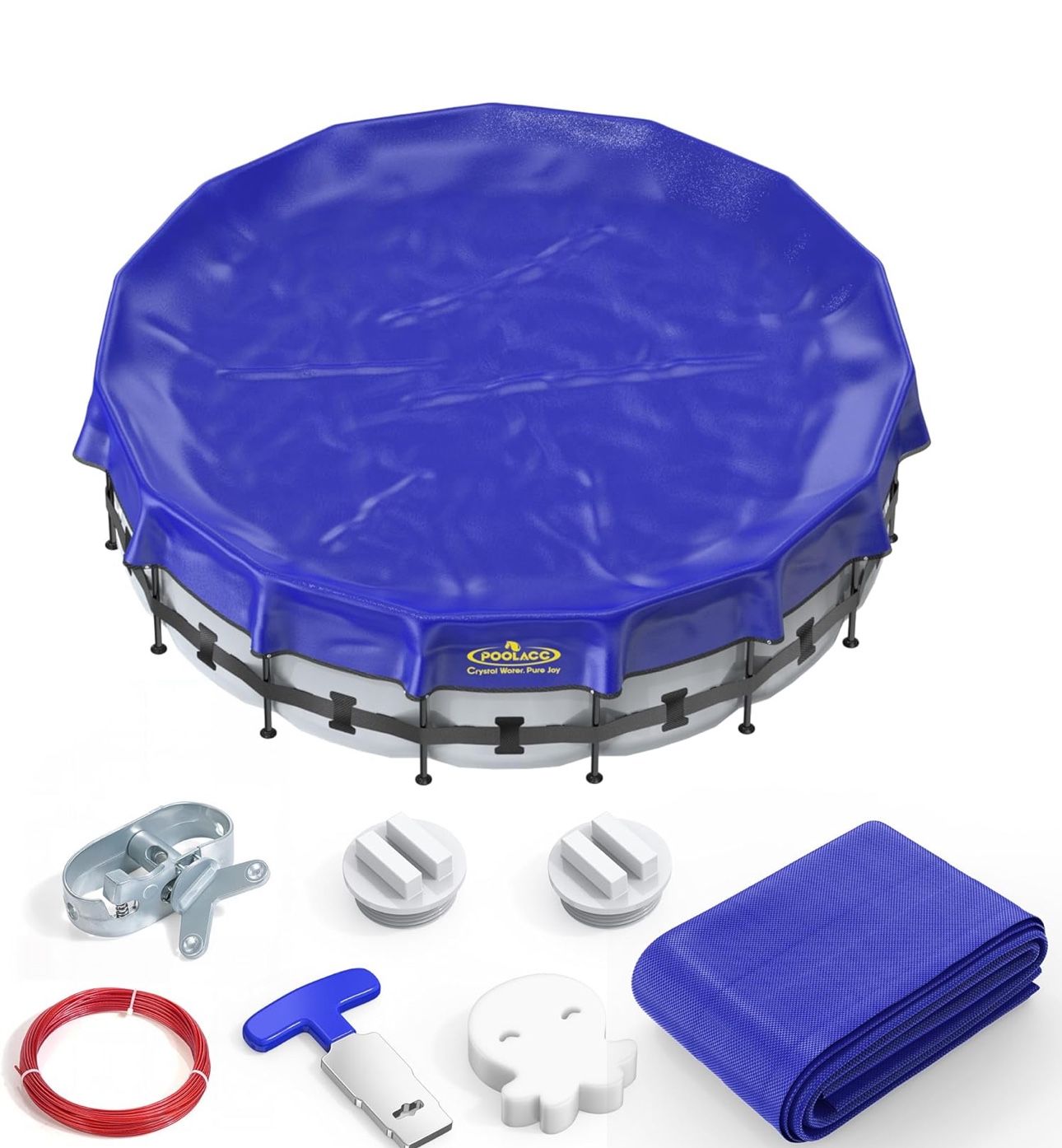 Pool Covers for Above Ground Pools - 24 ft Round Winter Pool Cover, Extra Durable Cold- and UV-Resistant Heavy-Duty Swimming Pool Cover for Winterizin