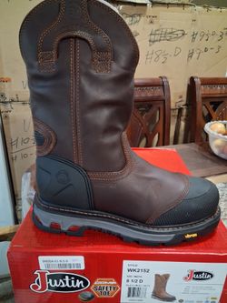 JUSTIN PULL UP WORK BOOTS SIZE 8.5 MEN'S