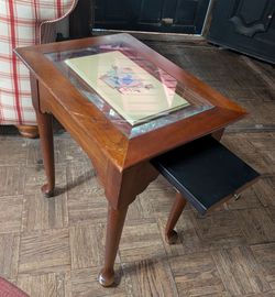 Vintage Curio Side Table Norman Rockwell