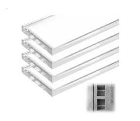 4 Pcs 3-1/8 x 12-3/4 x 3/8 Inch Glass Shower Shelf for Shower Niche Break-Resistant Easy Install Ultra-Clear Glass Support Plate for DIY Storage Decor