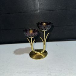 Vintage and Rare Ystad Sweden Brass Candle Holder 