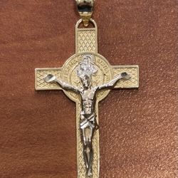 14k Gold Cross Charm 