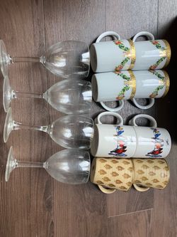 Mixed Lot of Wine Glasses and Ceramic Mugs