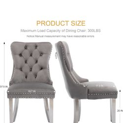 Gray Velvet Dinning Chairs
