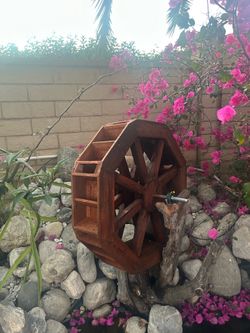 big wooden water wheel